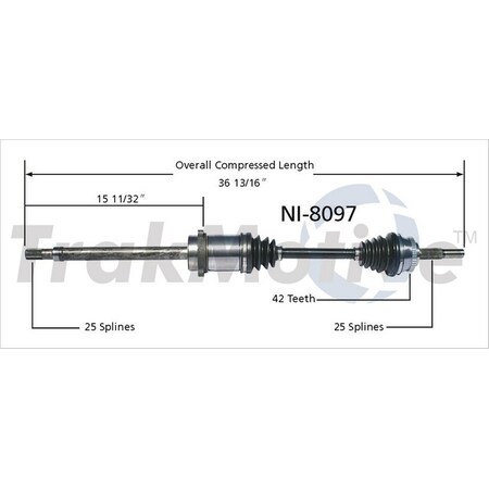Surtrack Axle Cv Axle Shaft, Ni-8097 NI-8097